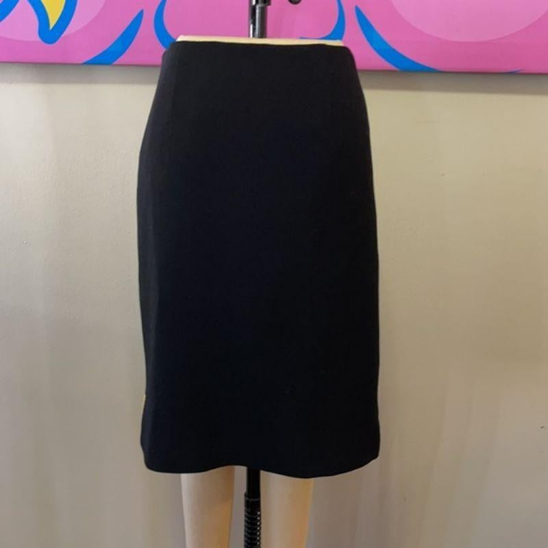 Moschino Cheap Chic Black Embroidered House Pencil Skirt In Good Condition For Sale In Los Angeles, CA