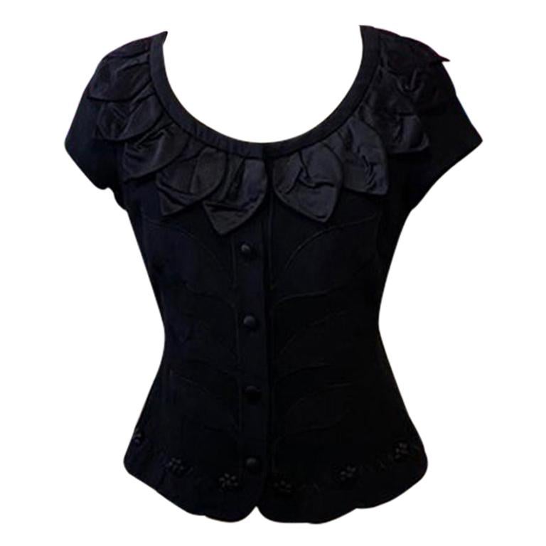 Moschino Cheap Chic Black Flower Jacket For Sale