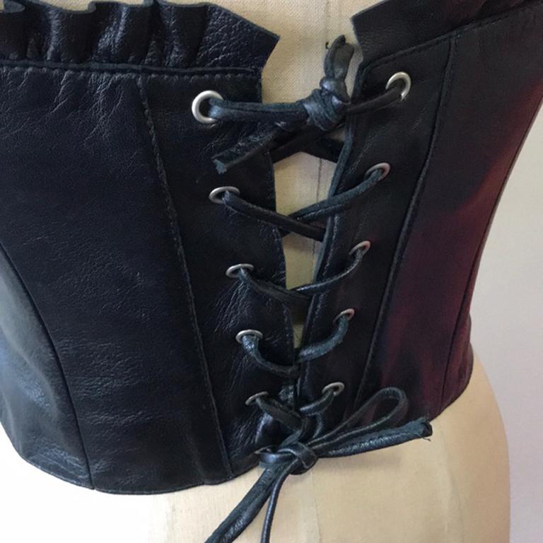 Moschino Cheap Chic Black Leather Bustier For Sale 2