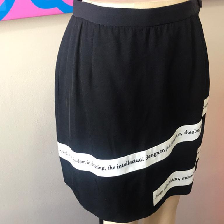 Moschino cheap chic black mini skirt

Iconic and museum worthy Moschino Cheap and Chic skirt! We have matching jacket also. Pair with classic black or white blouse.
 Brand runs very small. Seen in MINT MUSEUM Exhibit.
Measurements:
Across waist - 14