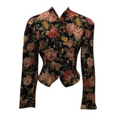 Moschino Cheap Chic Black Pink Rose Floral Jacket