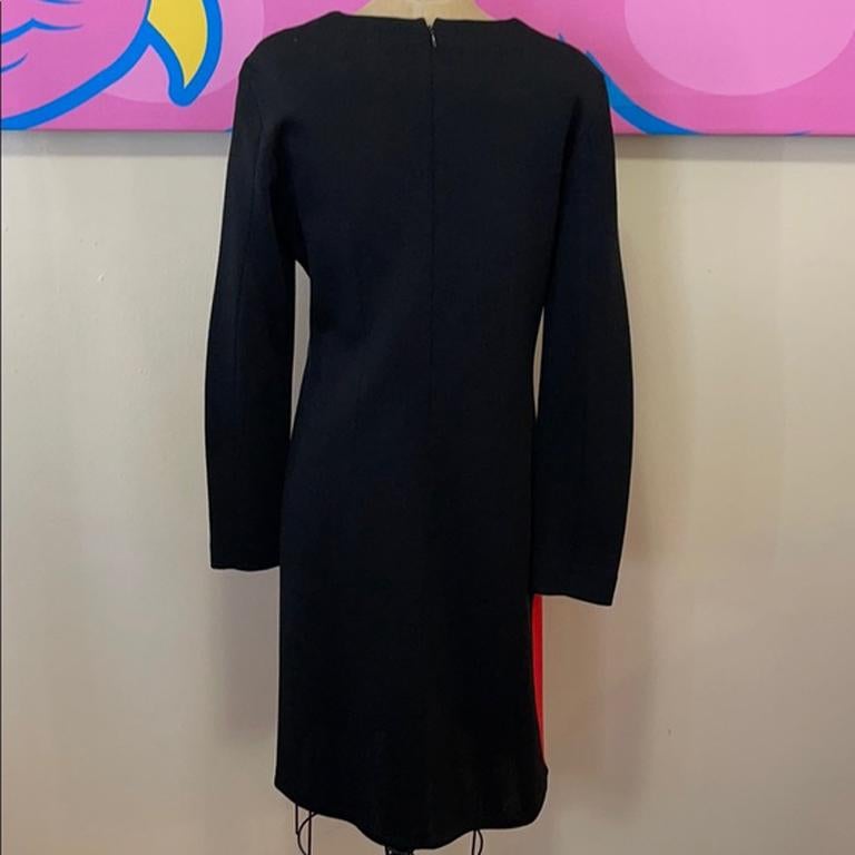 Moschino Cheap & Chic Black Red Heart Wool Dress In Good Condition For Sale In Los Angeles, CA