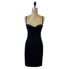 Moschino Cheap Chic Schwarzes Satin-Bustierkleid