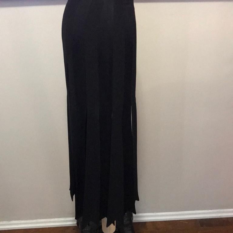 Women's Moschino Cheap Chic Black Satin Panel Skirt For Sale