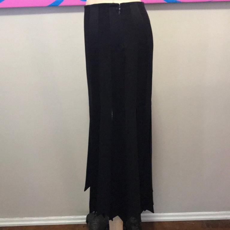 Moschino Cheap Chic Black Satin Panel Skirt For Sale 2