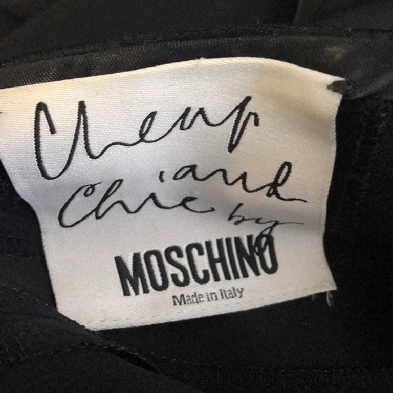 Moschino Cheap Chic Black Satin Panel Skirt For Sale 4