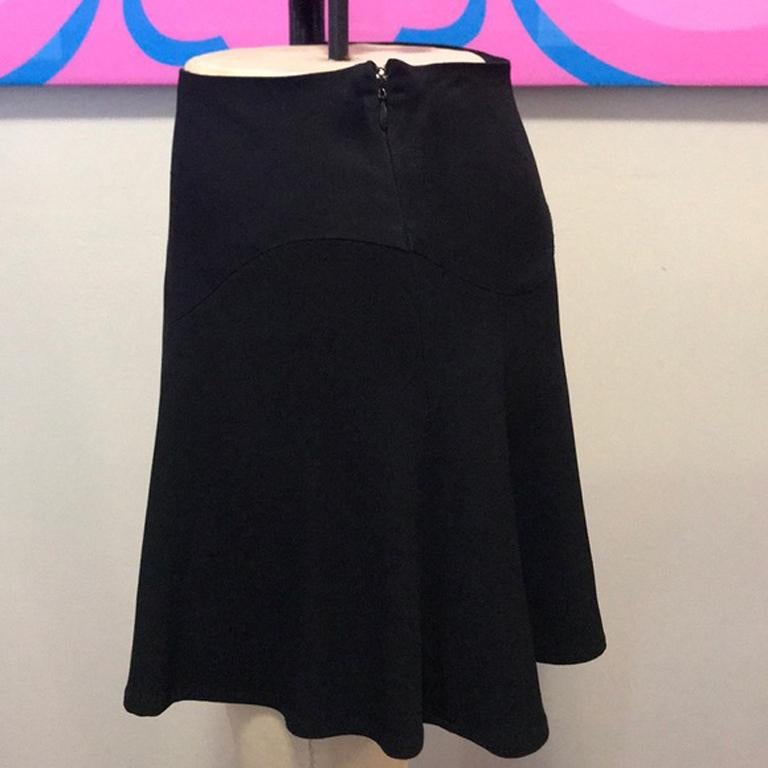 Moschino Cheap Chic Black Satin Tuxedo Skirt In Good Condition For Sale In Los Angeles, CA