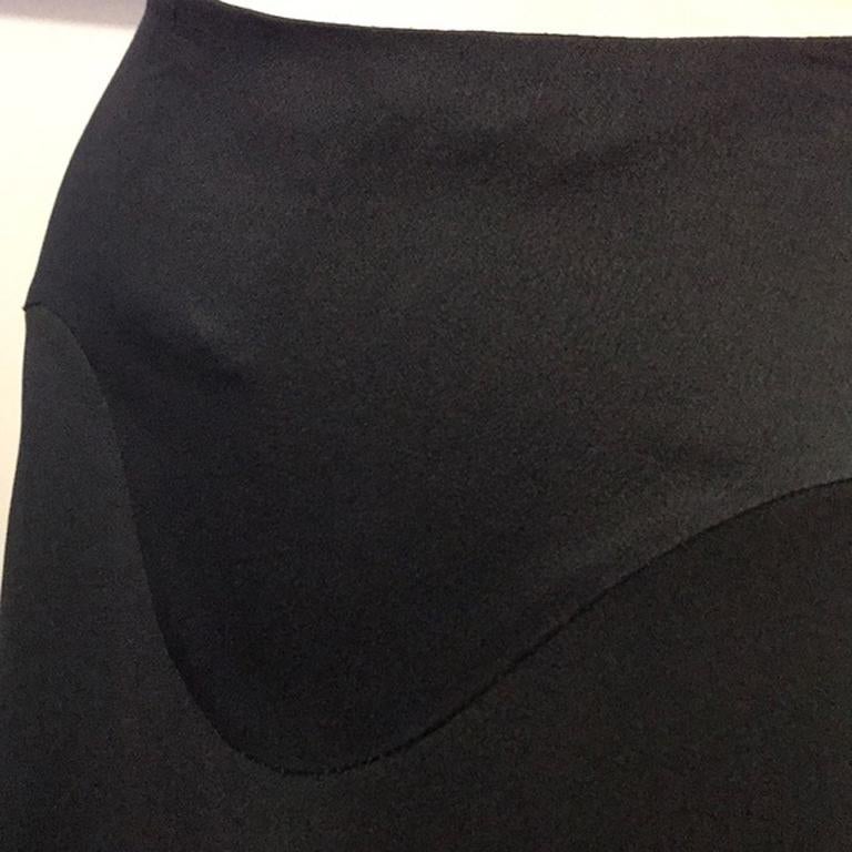 Moschino Cheap Chic Black Satin Tuxedo Skirt For Sale 1