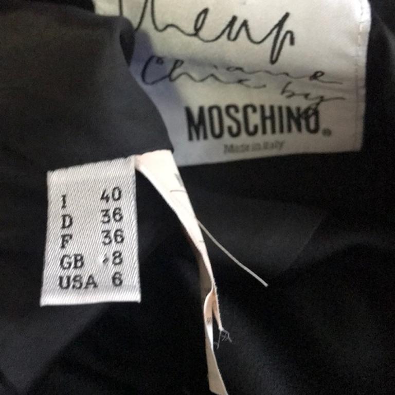 Moschino Cheap Chic Black Satin Tuxedo Skirt For Sale 2