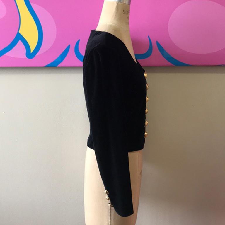 Moschino Cheap Chic Black Stretch Velvet Jacket In Good Condition For Sale In Los Angeles, CA