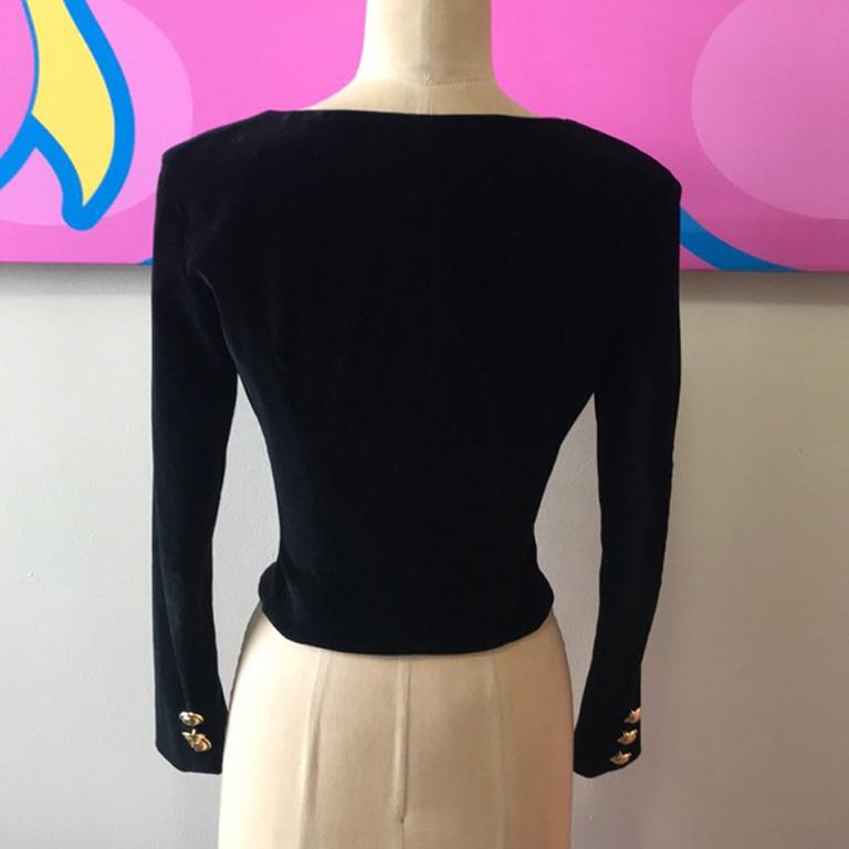 Moschino Cheap Chic Black Stretch Velvet Jacket For Sale 1