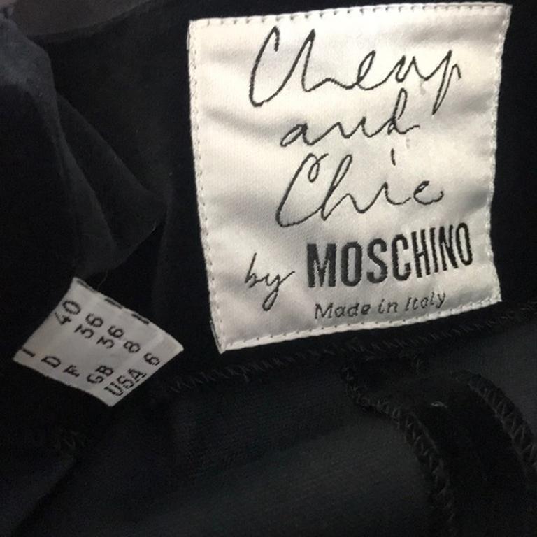 Moschino Cheap Chic Black Stretch Velvet Jacket For Sale 3