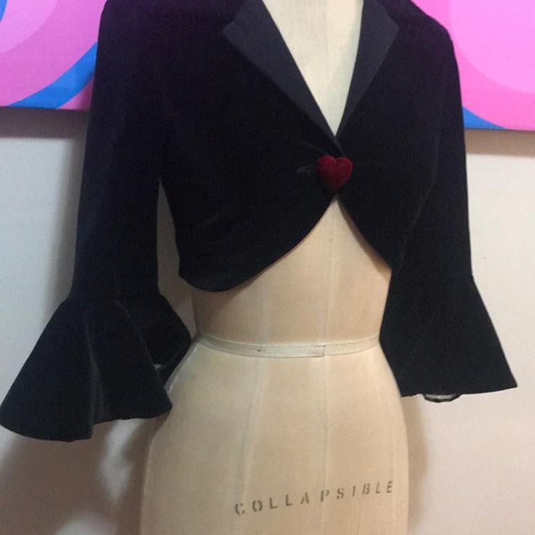 black velvet shrug jacket