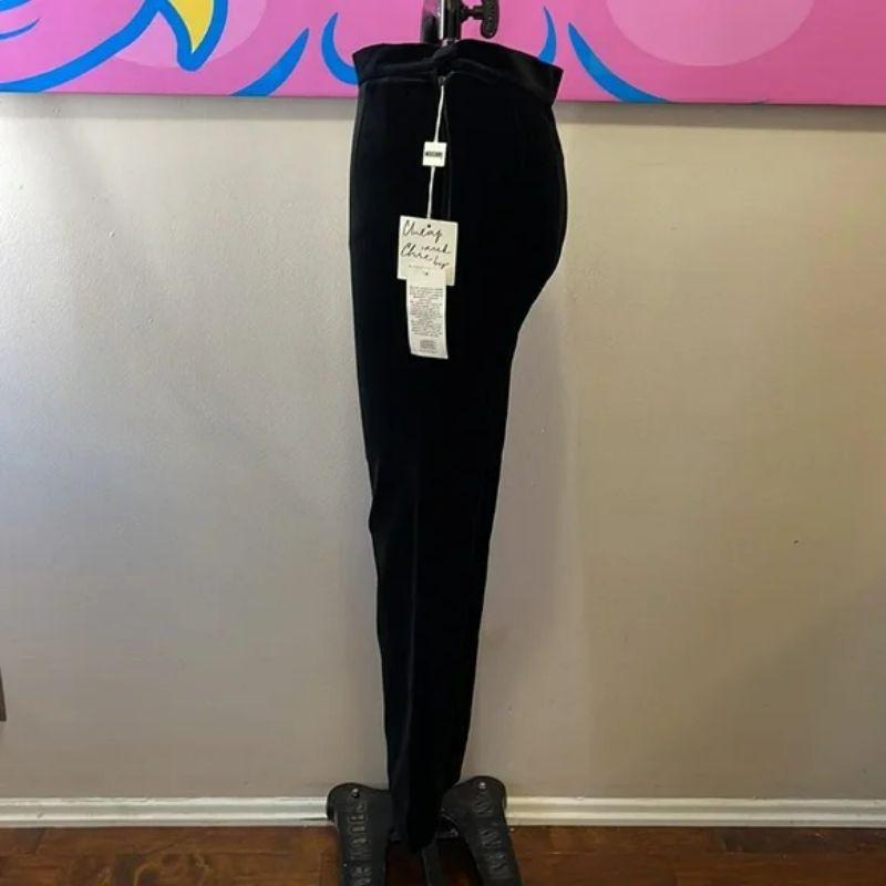 Moschino Cheap Chic Black Velvet High Waist Pants NWT In New Condition For Sale In Los Angeles, CA