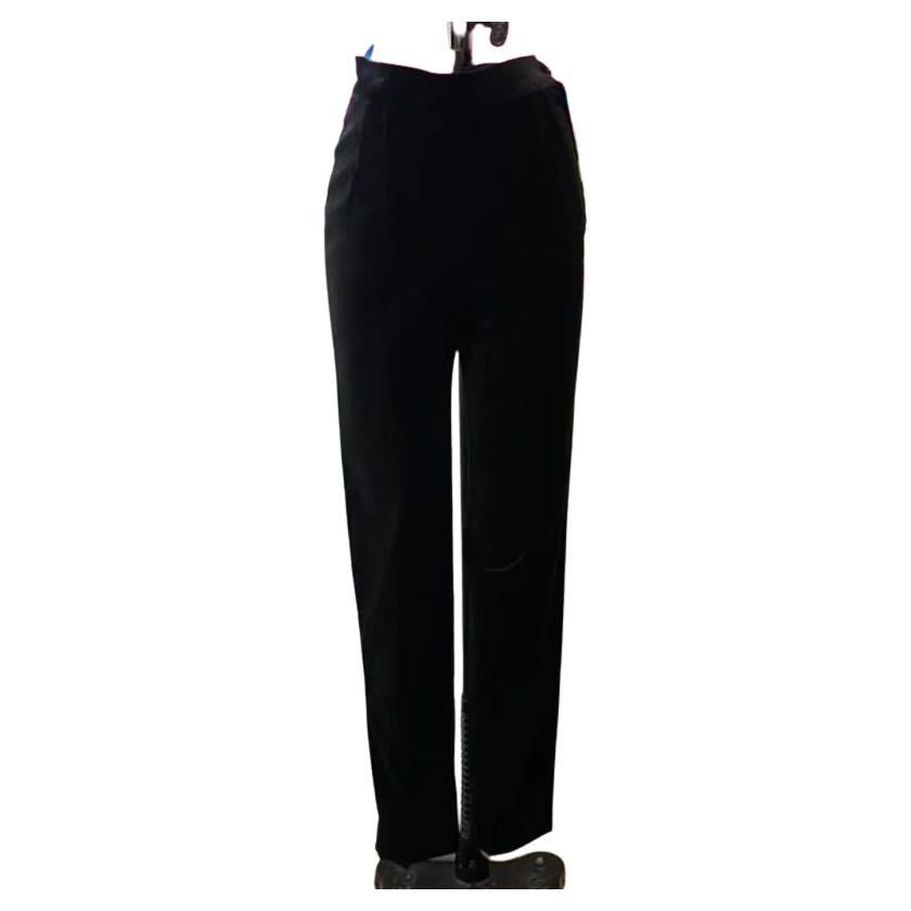 Moschino Cheap Chic Black Velvet High Waist Pants NWT For Sale