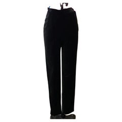 Vintage Moschino Cheap Chic Black Velvet High Waist Pants NWT
