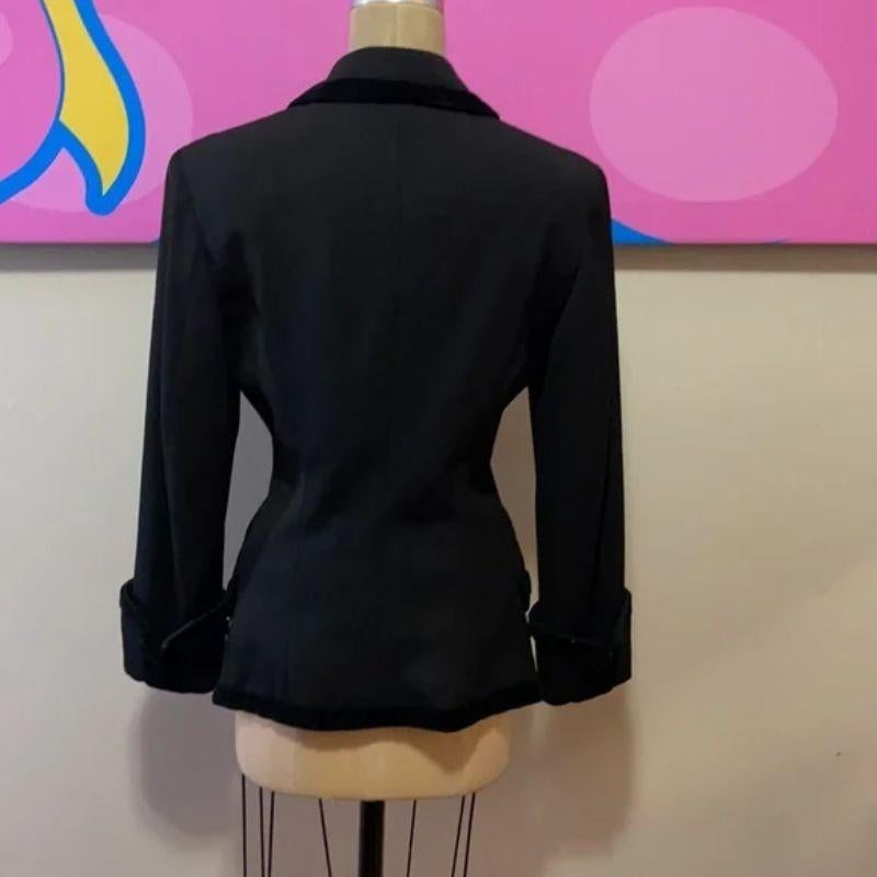 Women's Moschino Cheap Chic Black Vintage Blazer Gold Ball Buttons For Sale