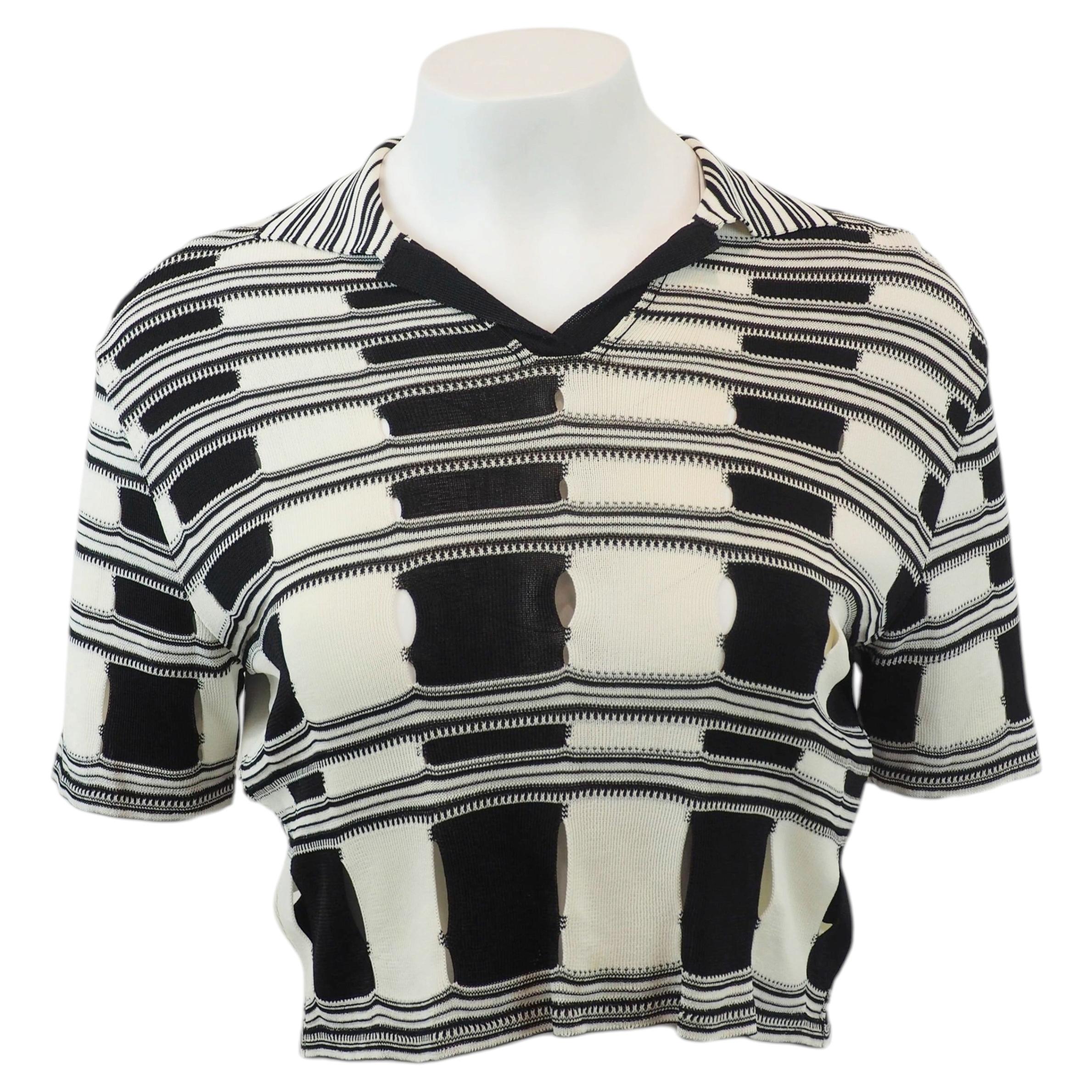 Moschino Cheap & Chic Black/White Cropped Top For Sale