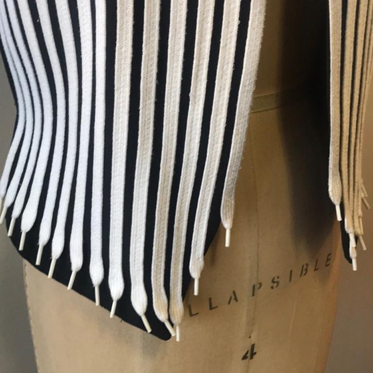 black and white striped waistcoat