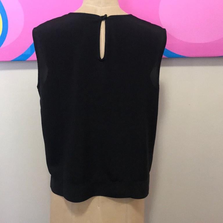 Moschino Cheap Chic Black White Sleeveless Top In Good Condition For Sale In Los Angeles, CA