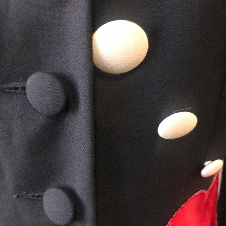 Moschino Cheap Chic Black White Wool Heart Jacket In Good Condition For Sale In Los Angeles, CA