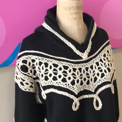 Moschino Cheap Chic Black White Wool Sweater