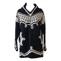 Vintage Moschino Cheap Chic Black White Wool Sweater