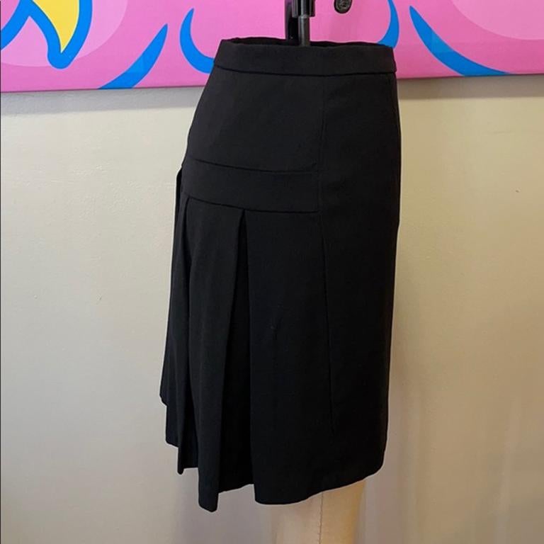 Moschino Cheap & Chic Black Wool Crepe Skirt For Sale 4
