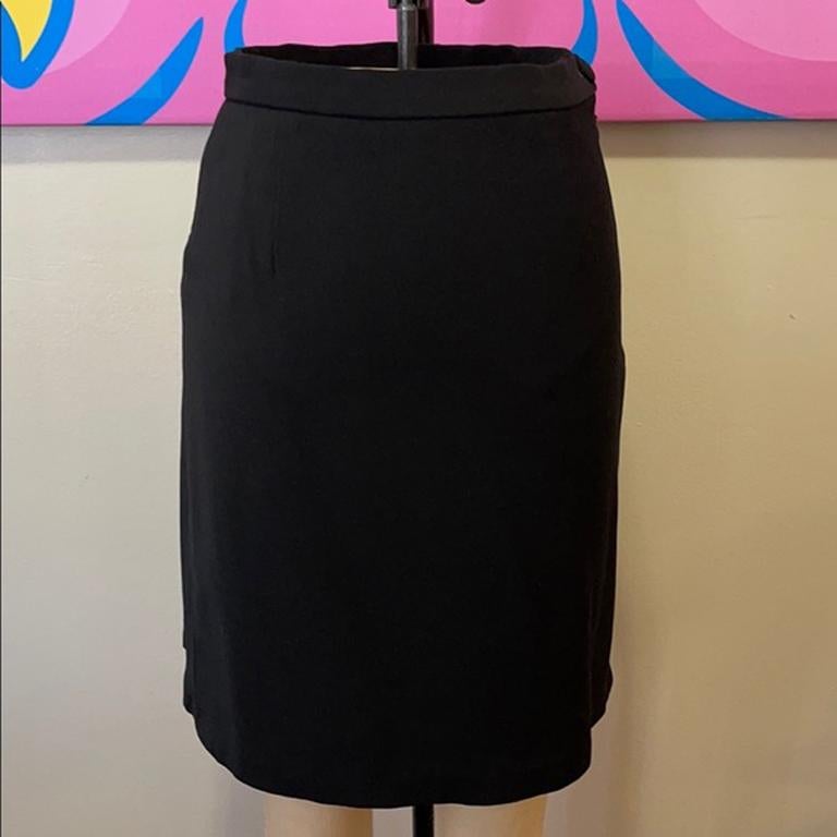 Moschino Cheap & Chic Black Wool Crepe Skirt For Sale 5