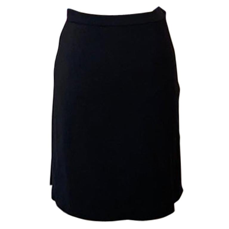Moschino Cheap & Chic Black Wool Crepe Skirt For Sale