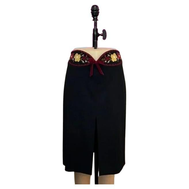 Moschino Cheap & Chic Black Wool Pencil Skirt For Sale