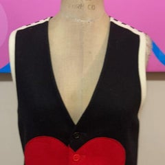 Moschino Cheap Chic Black Wool Red Heart Blazer