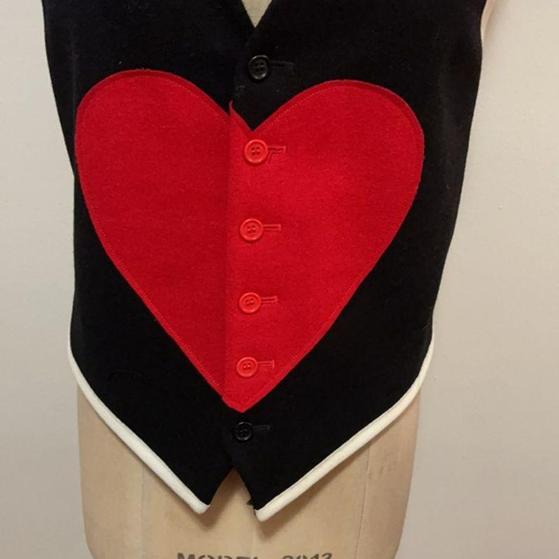 Moschino Cheap Chic Black Wool Red Heart Blazer In Good Condition For Sale In Los Angeles, CA