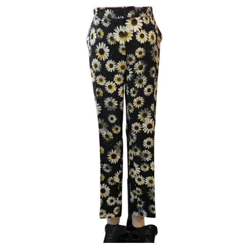 Moschino Cheap Chic Black Yellow Daisy Pants For Sale
