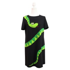 Moschino Cheap & Chic Blue Snake Print Dress Size EU 38