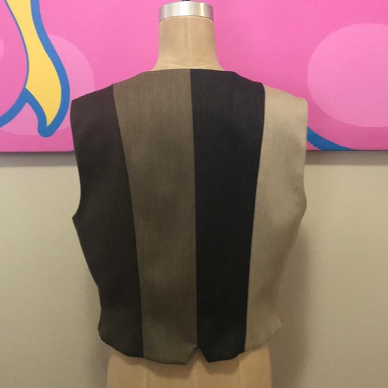 Moschino Cheap and Chic Gilet in lana a righe marrone in vendita 1