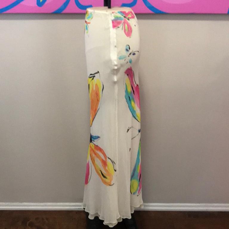 Moschino Cheap Chic Butterfly Maxi Skirt Summer In Good Condition In Los Angeles, CA