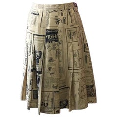 Moschino Cheap Chic Comic Print Skirt Pleated