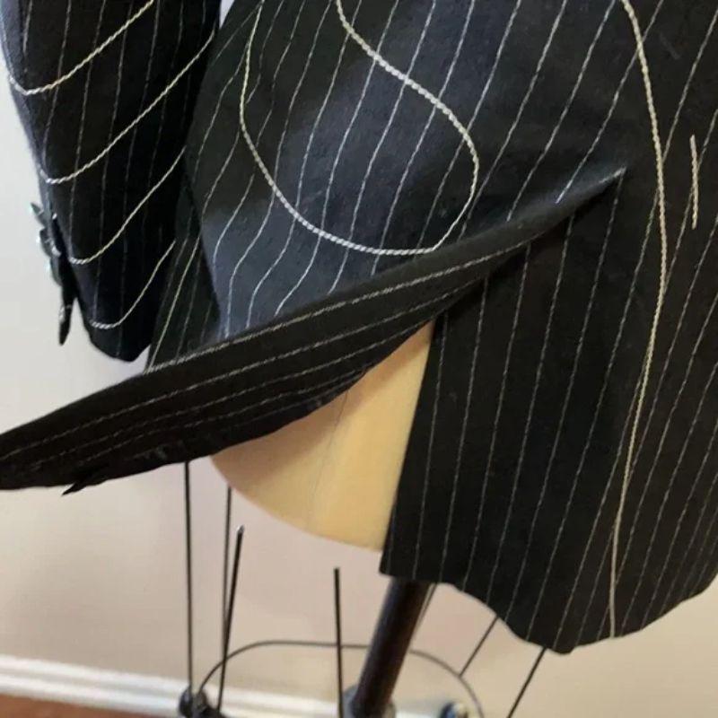 Black Moschino Cheap Chic Foot Hands Face Pinstripe Blazer For Sale