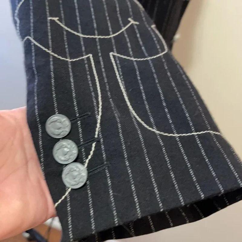 Moschino Cheap Chic Foot Hands Face Pinstripe Blazer In Good Condition For Sale In Los Angeles, CA