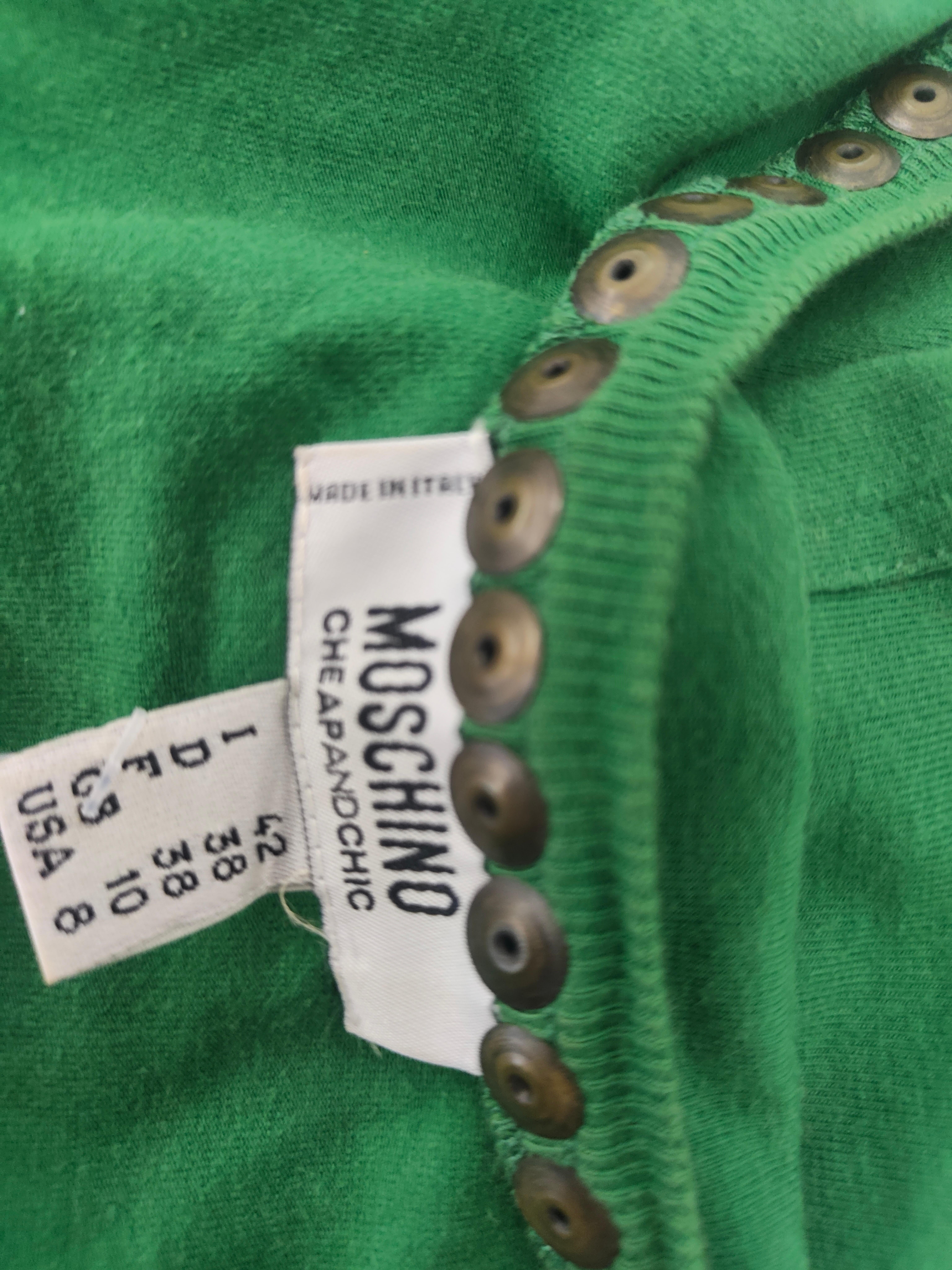 Moschino Cheap & Chic green with beads t-shirt 
Size 42