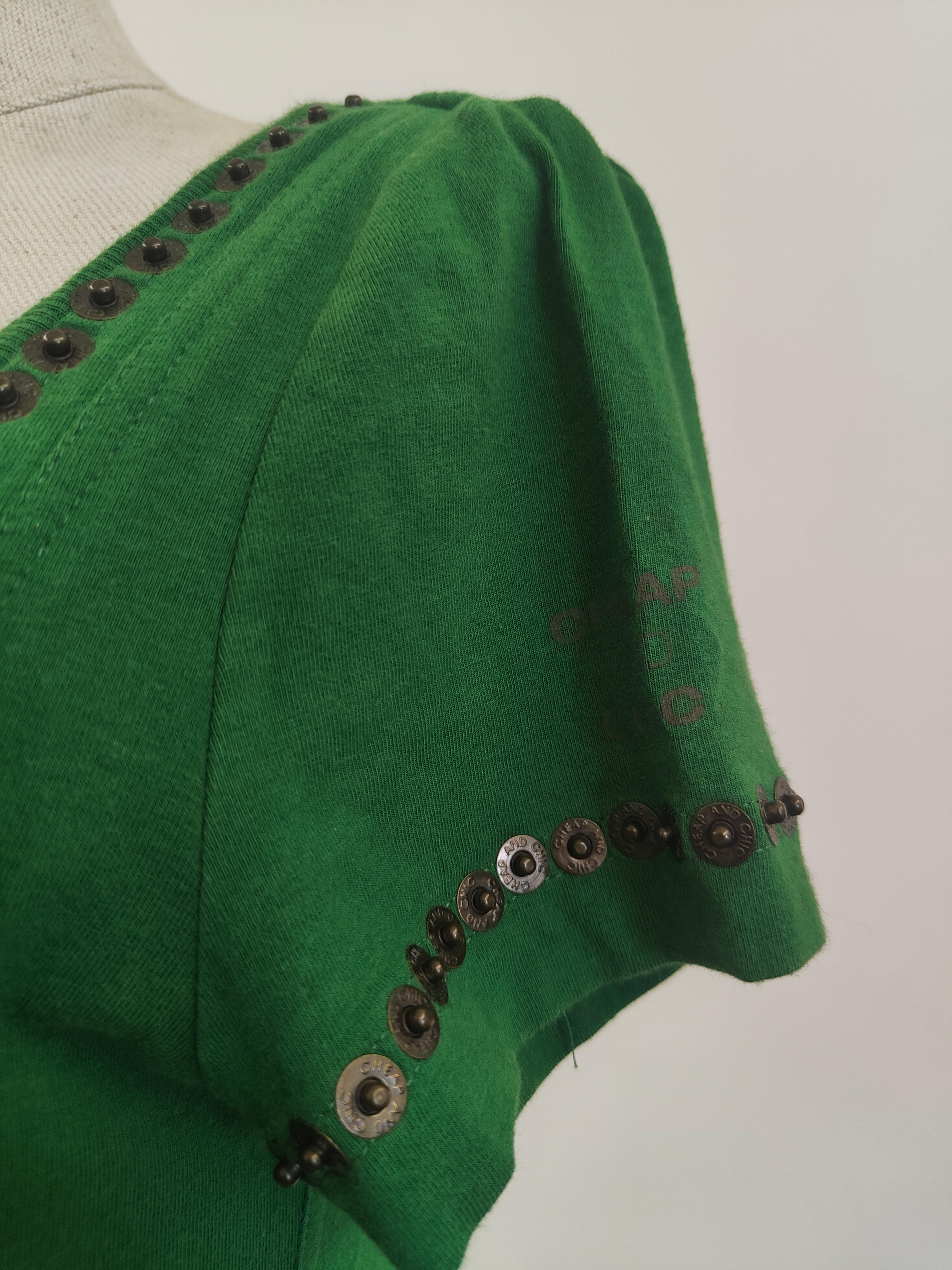 Moschino Cheap & Chic green with beads t-shirt For Sale 2