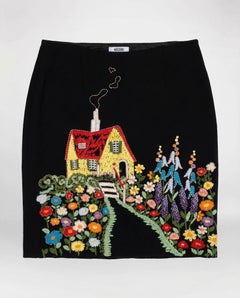 Moschino Cheap and Chic jupe brodée à la main FW 2001