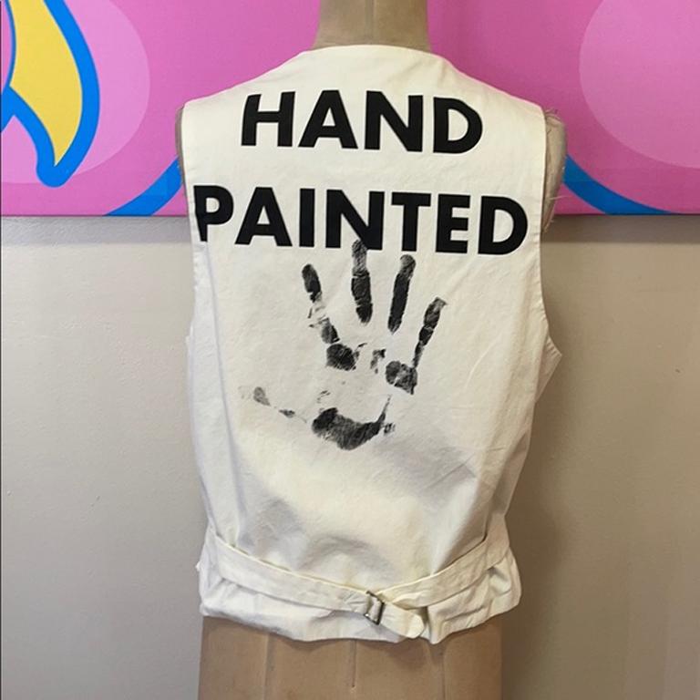 Moschino Cheap and Chic Hand Print Painters Vest For Sale at 1stDibs |  moschino vest, painter vest