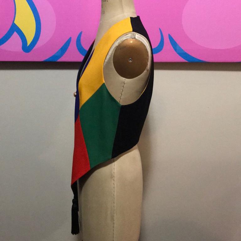 Moschino Cheap Chic Harlequin Vest In Excellent Condition For Sale In Los Angeles, CA