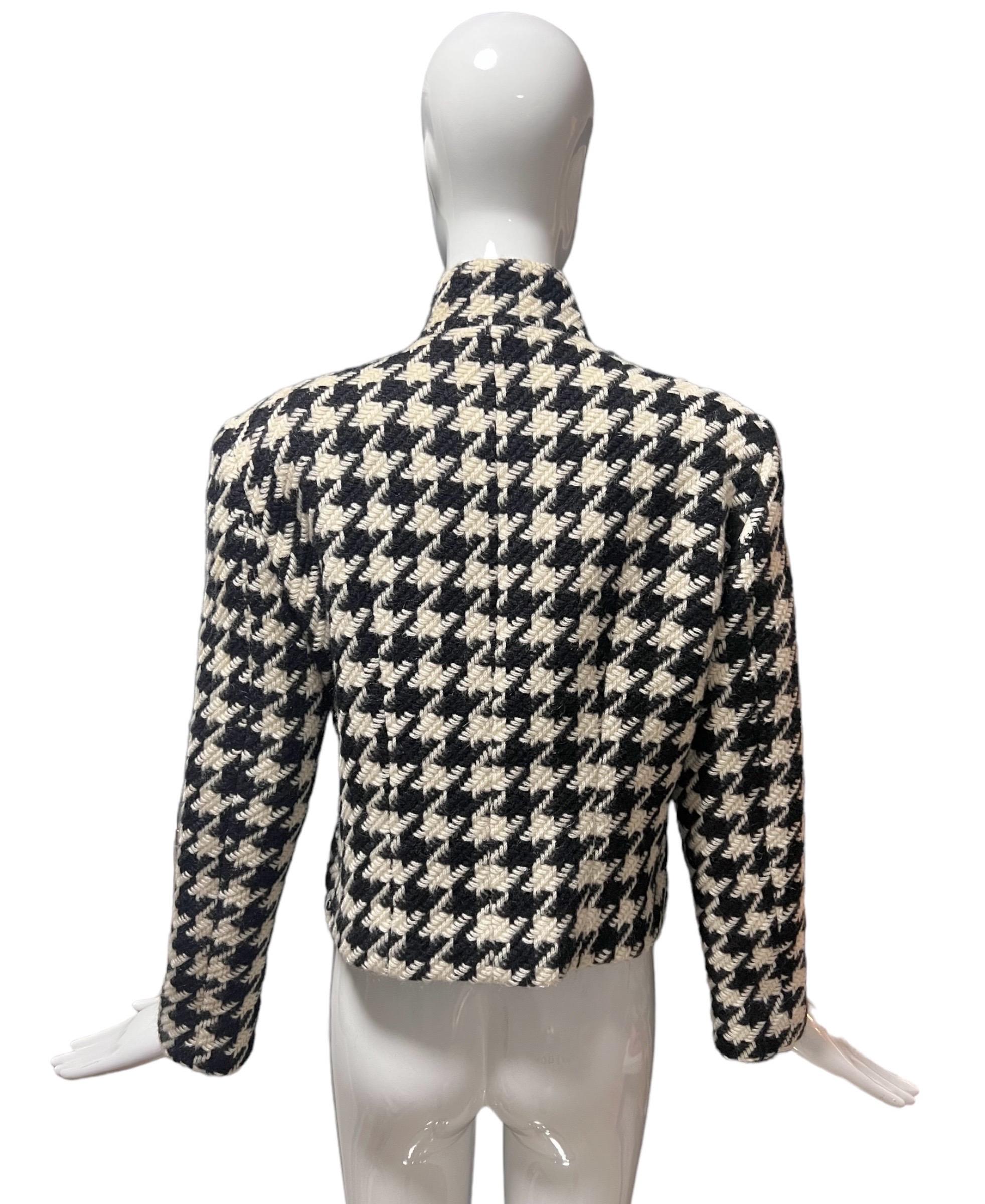 Moschino Cheap & Chic Houndstooth Question Mark Jacket For Sale 2