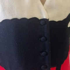 Moschino Cheap Chic Ivory Red Lamb Wool Vest