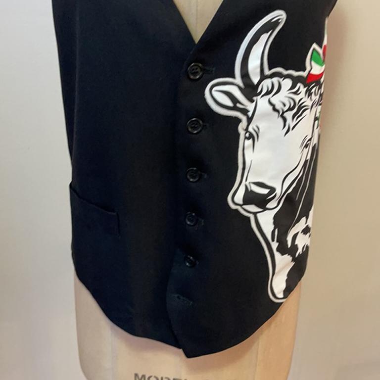 Black Moschino Cheap Chic Men's Cow Vest