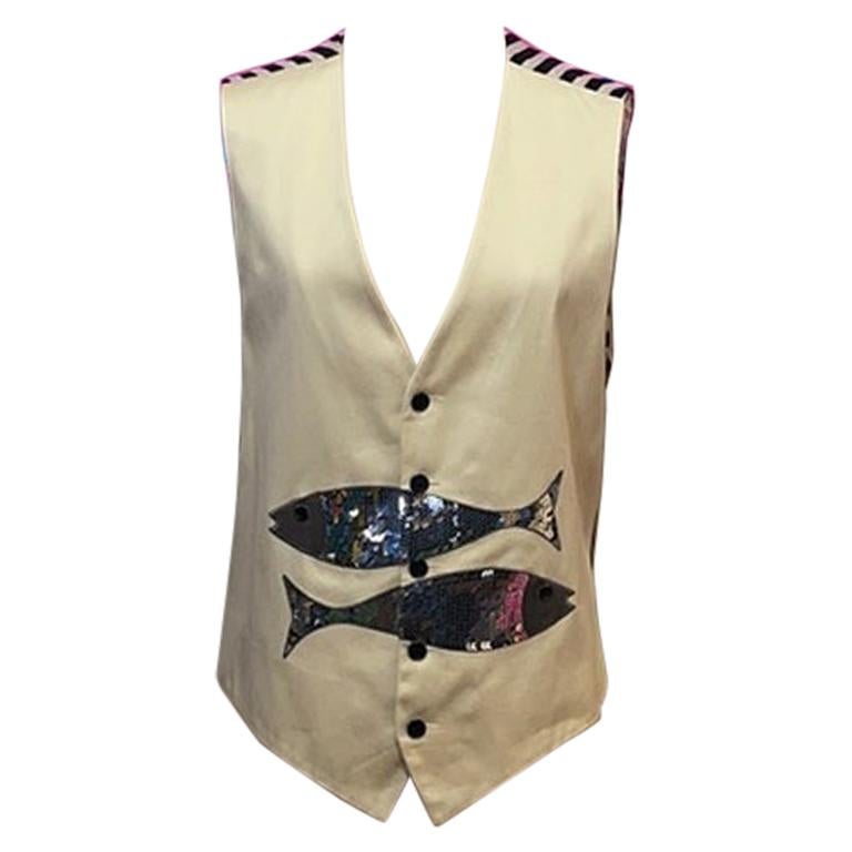 Moschino Cheap & Chic Men's Fish Pisces Vest For Sale