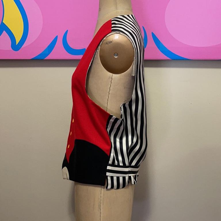 Moschino Cheap & Chic Mickey Mouse Wool Vest In Excellent Condition For Sale In Los Angeles, CA